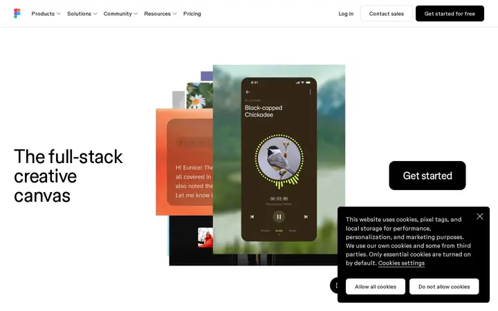 Homepage capture of Figma