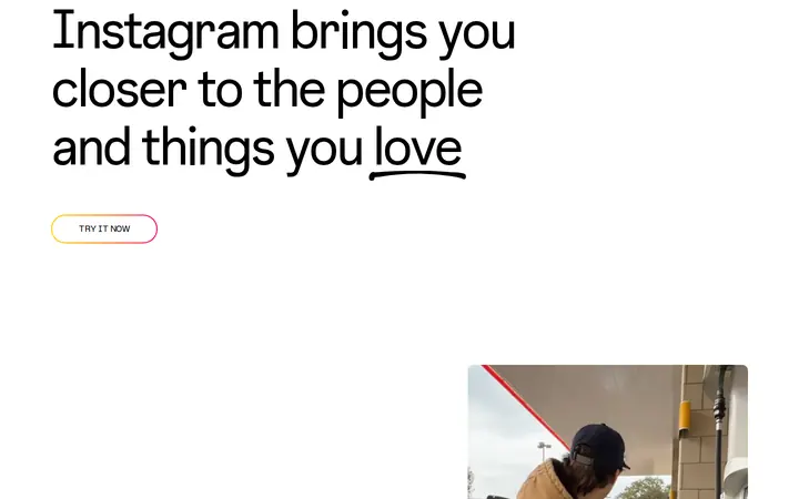 Homepage capture of Instagram