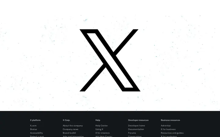Homepage capture of X